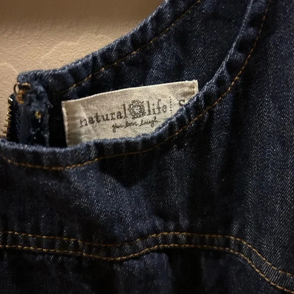 Natural Life Women’s Mini Blue JJ Denim Shift Jumper Boho Size Small - Picture 4 of 4